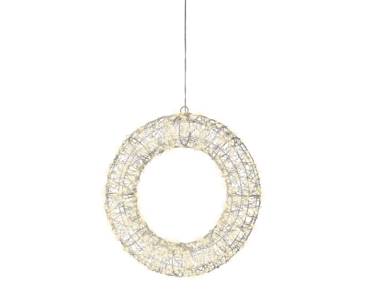Wianek LED Micro 38 cm – srebrny