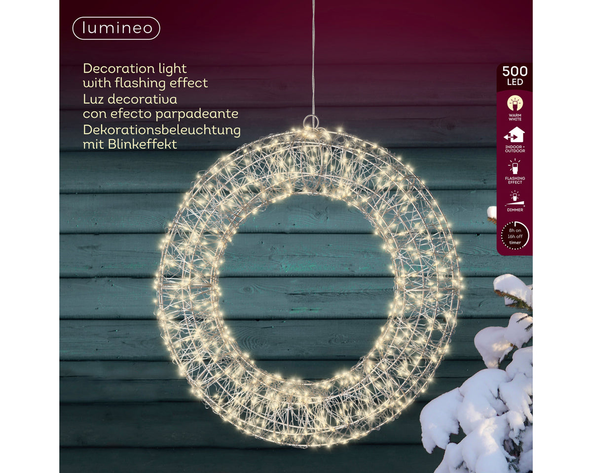Wianek LED Micro 38 cm – srebrny
