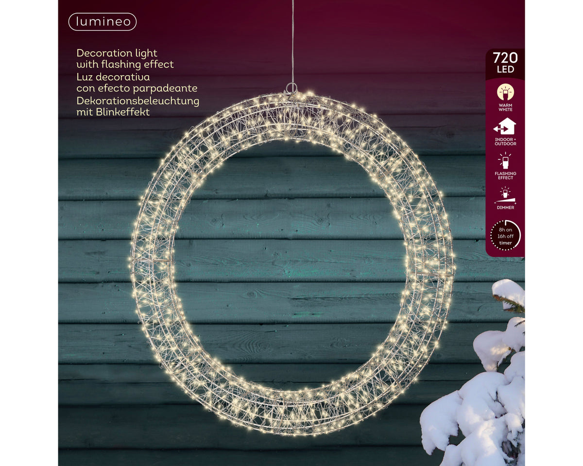 Wianek LED Micro 58 cm – srebrny