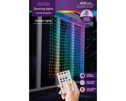 Kurtyna świetlna LED 400L – 190×190 cm RGB