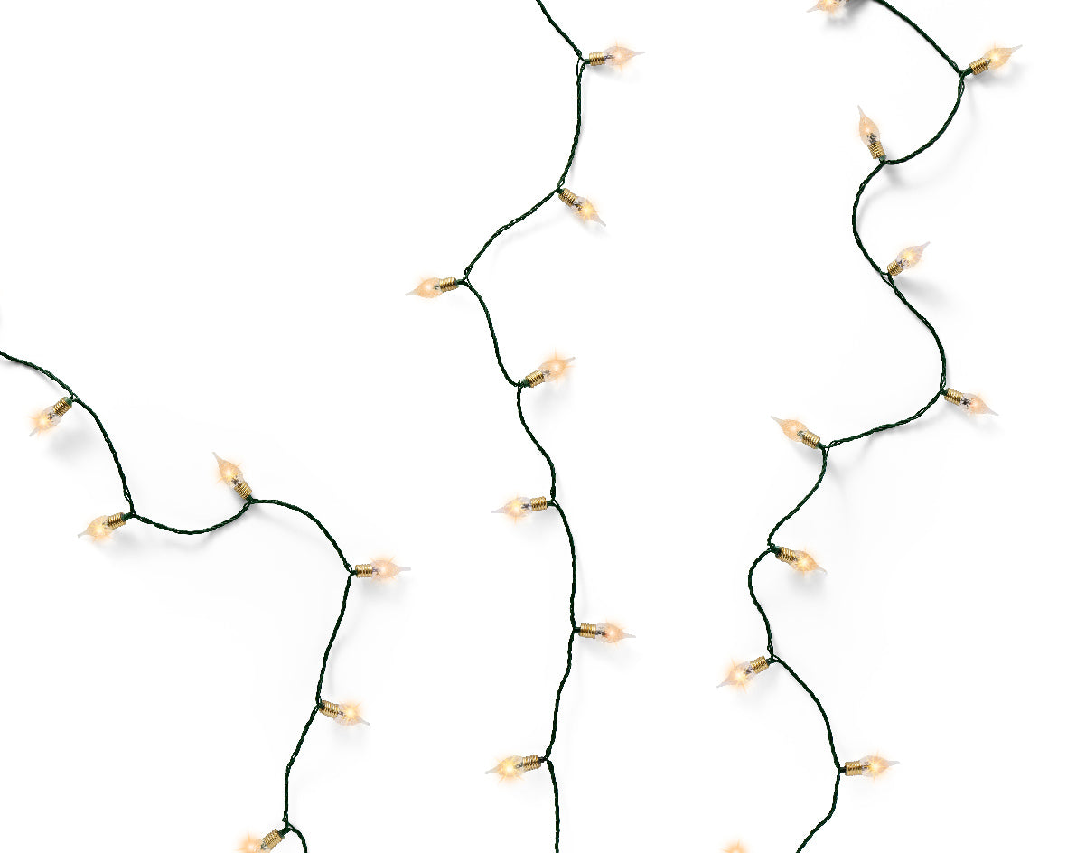 Lampki LED Vintage 180L – 17,9 m Klasyczny ciepły – Zielony przewód