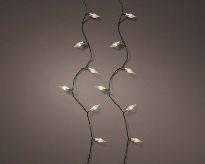 Lampki LED Vintage 120L – 11,9 m Ciepły biały Zielony przewód