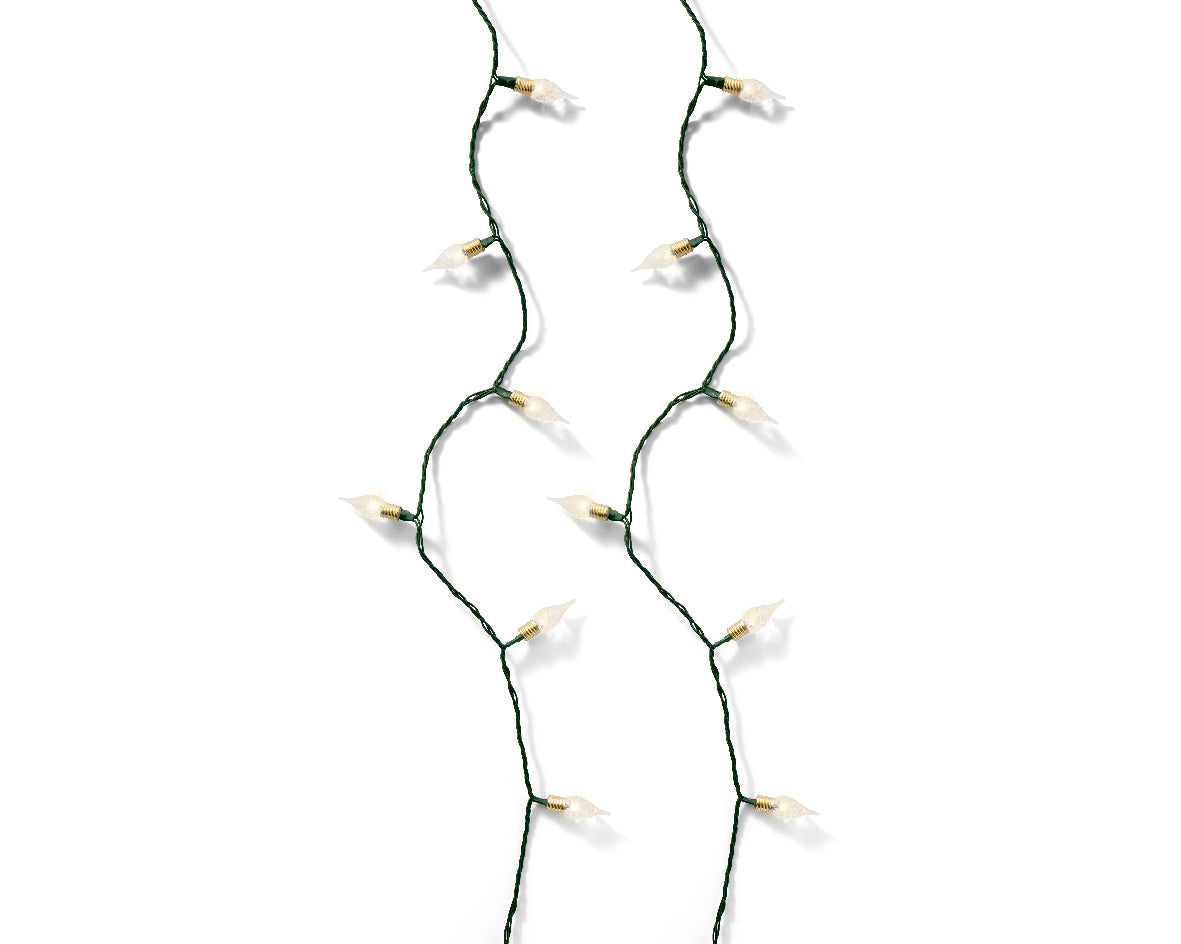 Lampki LED Vintage 120L – 11,9 m Ciepły biały Zielony przewód