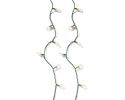 Lampki LED Vintage 120L – 11,9 m Ciepły biały Zielony przewód