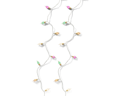 Lampki LED Vintage 120L – 11,9 m – Mix pastelowy 8 funkcji biały przewód