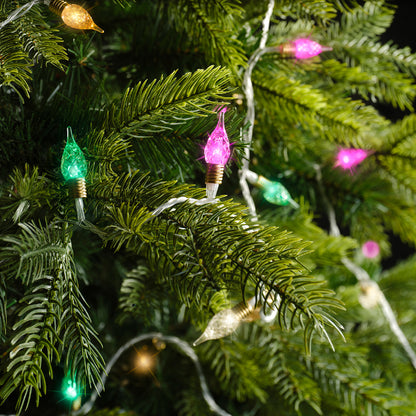 Lampki LED Vintage 120L – 11,9 m – Mix pastelowy 8 funkcji biały przewód