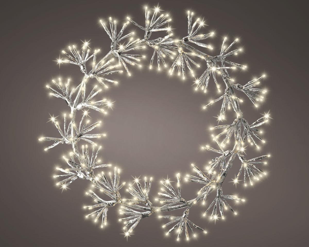 Wianek LED 48 cm – srebrny