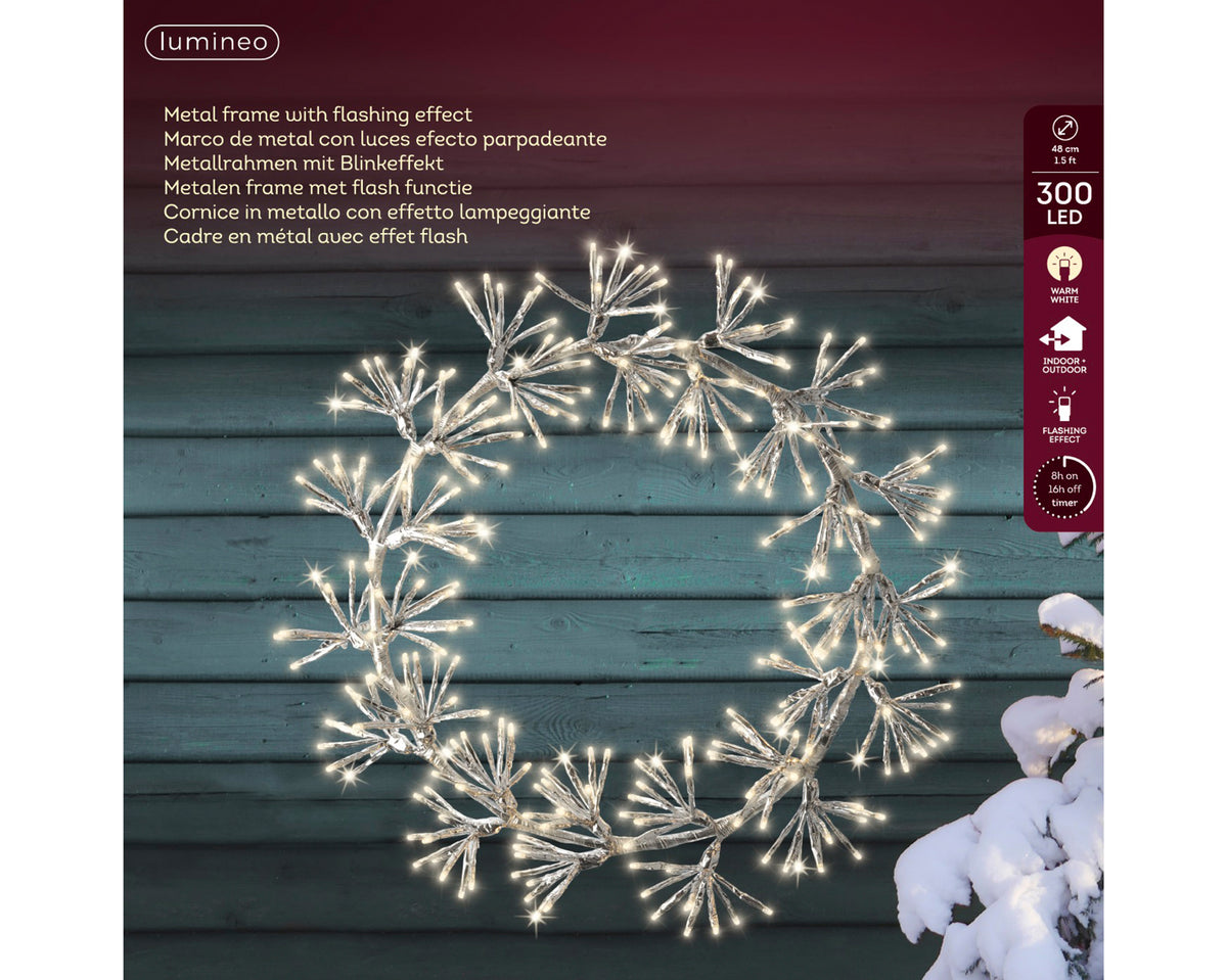 Wianek LED 48 cm – srebrny