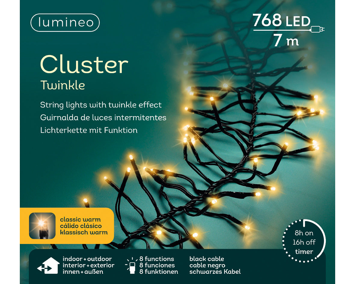 Super gęste klasyczne Lampki LED 7m klasyczny ciepły 8 trybów