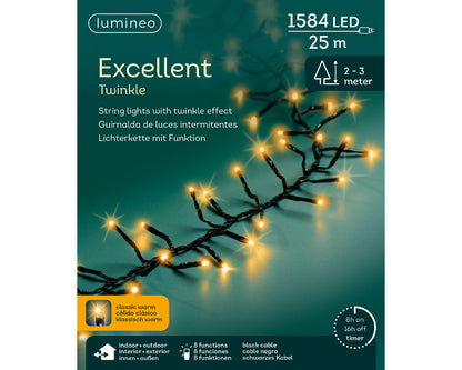 Gęste klasyczne Lampki LED 1584L – 25 m klasyczny ciepły 8 funkcji