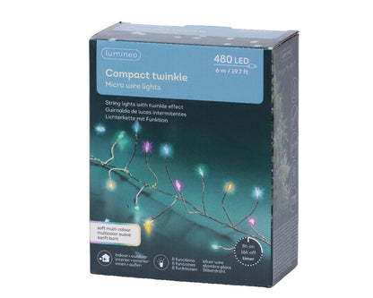 Jeżyki (sople) świetlne drucik LED 6metrów, multikolor 8 funkcji