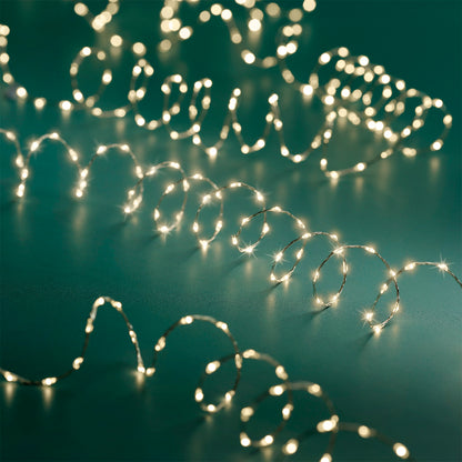 Gęsty przewód 6m LED 8 efektów świecenia (ciepły biały kolor)