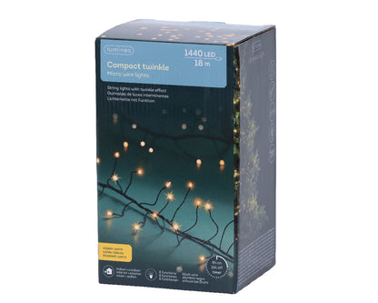 Klasyczne lampki LED 1440L – 18 m (klasyczny ciepły kolor) 8 funkcji