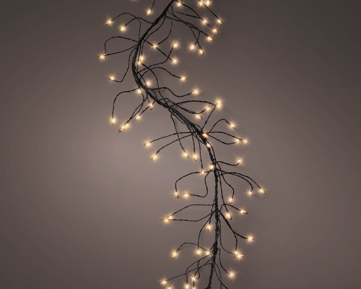 Jeżyki LED – super gęste 3m, czarny przewód (klasyczny ciepły kolor)