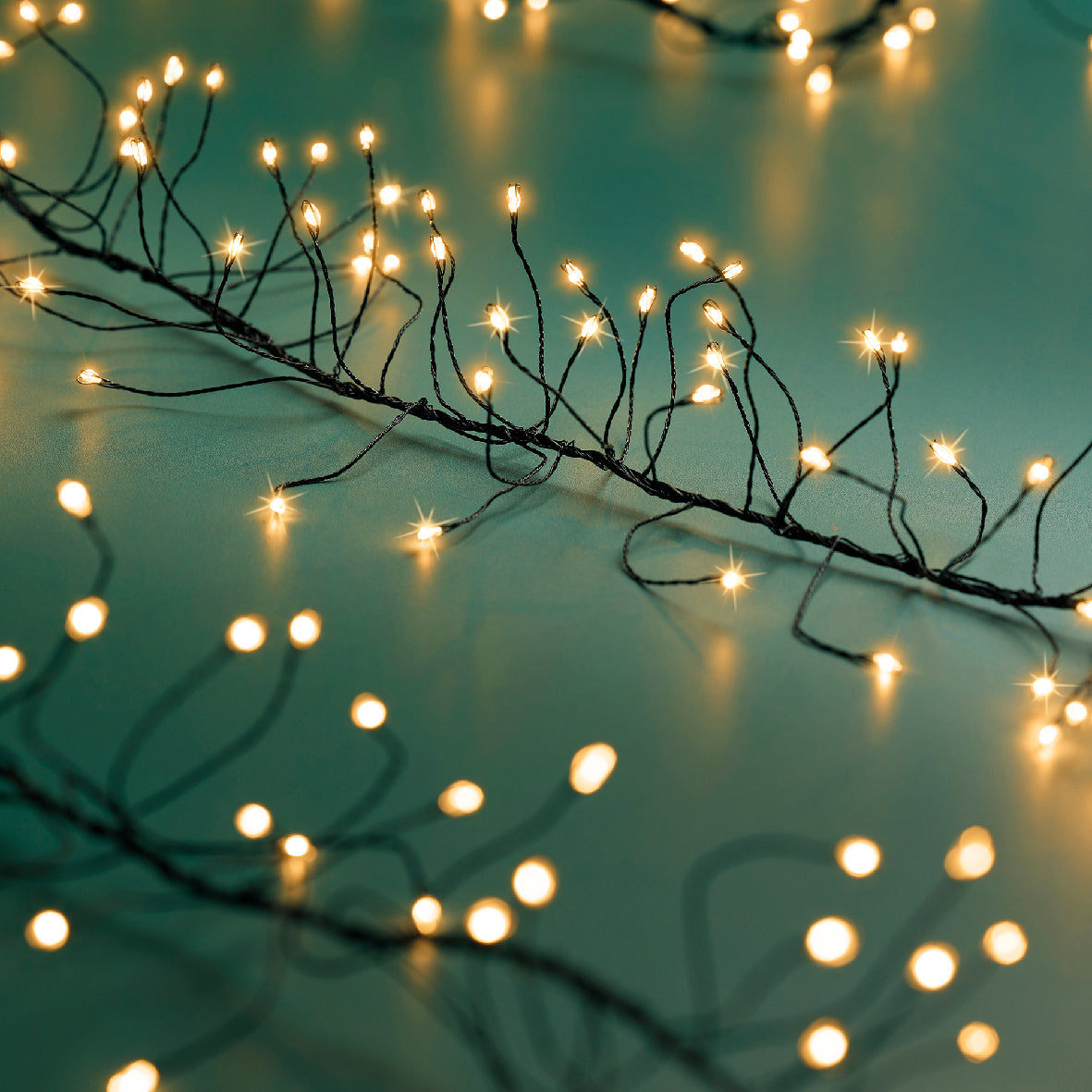 Jeżyki LED – super gęste 3m, czarny przewód (klasyczny ciepły kolor)