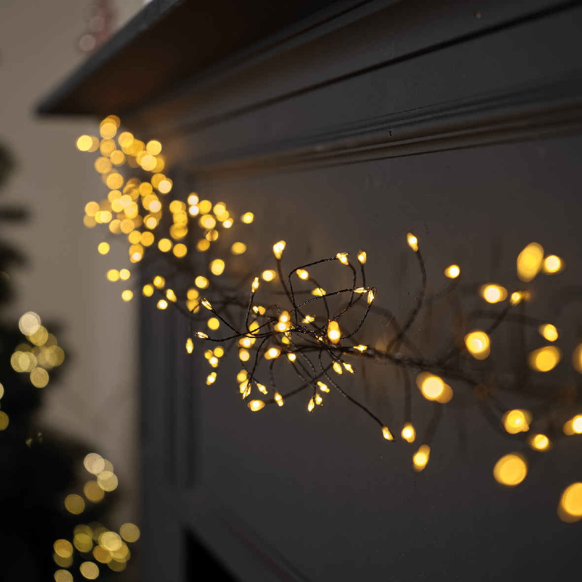 Jeżyki LED – super gęste 3m, czarny przewód (klasyczny ciepły kolor)