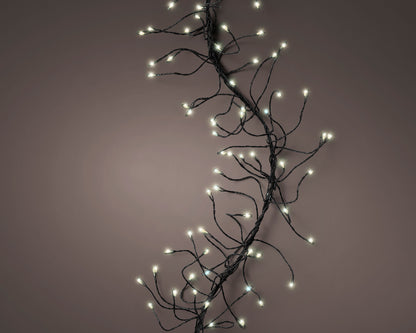 Jeżyki LED – super gęste 6m, czarny przewód, ciepła biel