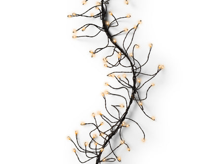 Jeżyki LED – super gęste 6m, czarny przewód, ciepła biel