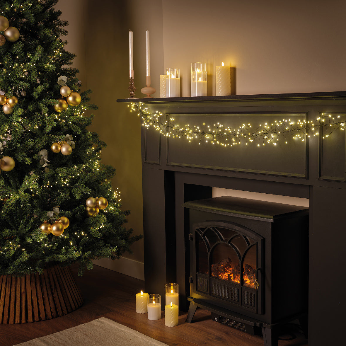 Jeżyki LED – super gęste 6m, czarny przewód, ciepła biel