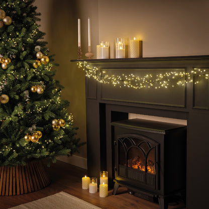 Jeżyki LED – super gęste 6m, czarny przewód, ciepła biel