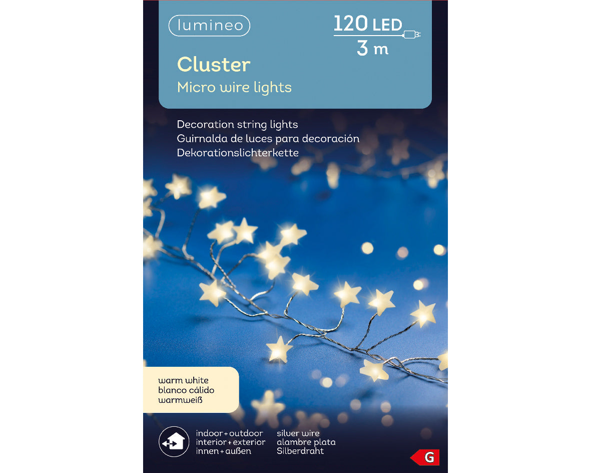 Jeżyki Gwiazdki Micro LED 120L – 3 m (Ciepły biały)