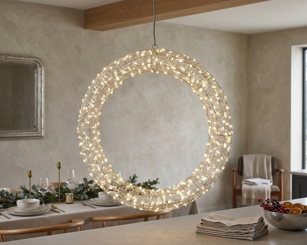 Wianek LED Micro 58 cm – srebrny
