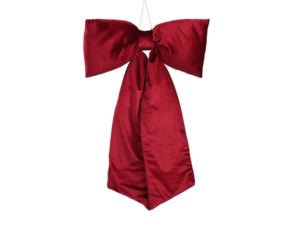 Duża kokarda bordowa 80 cm – welurowa