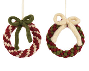 Wianek wełniany z kokardą 15,5 cm – 2 kolory do wyboru