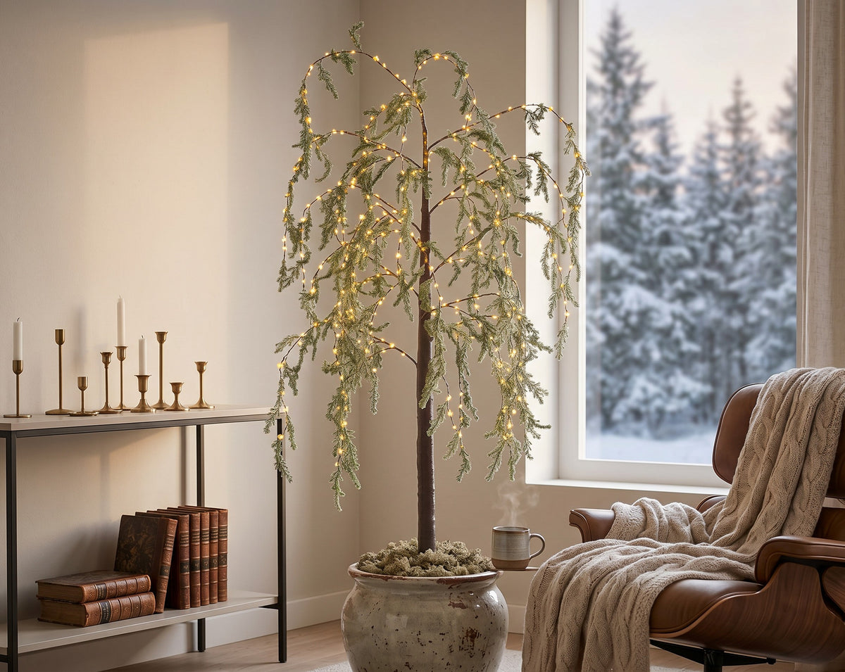 Wierzba Micro LED 180 cm – brązowa