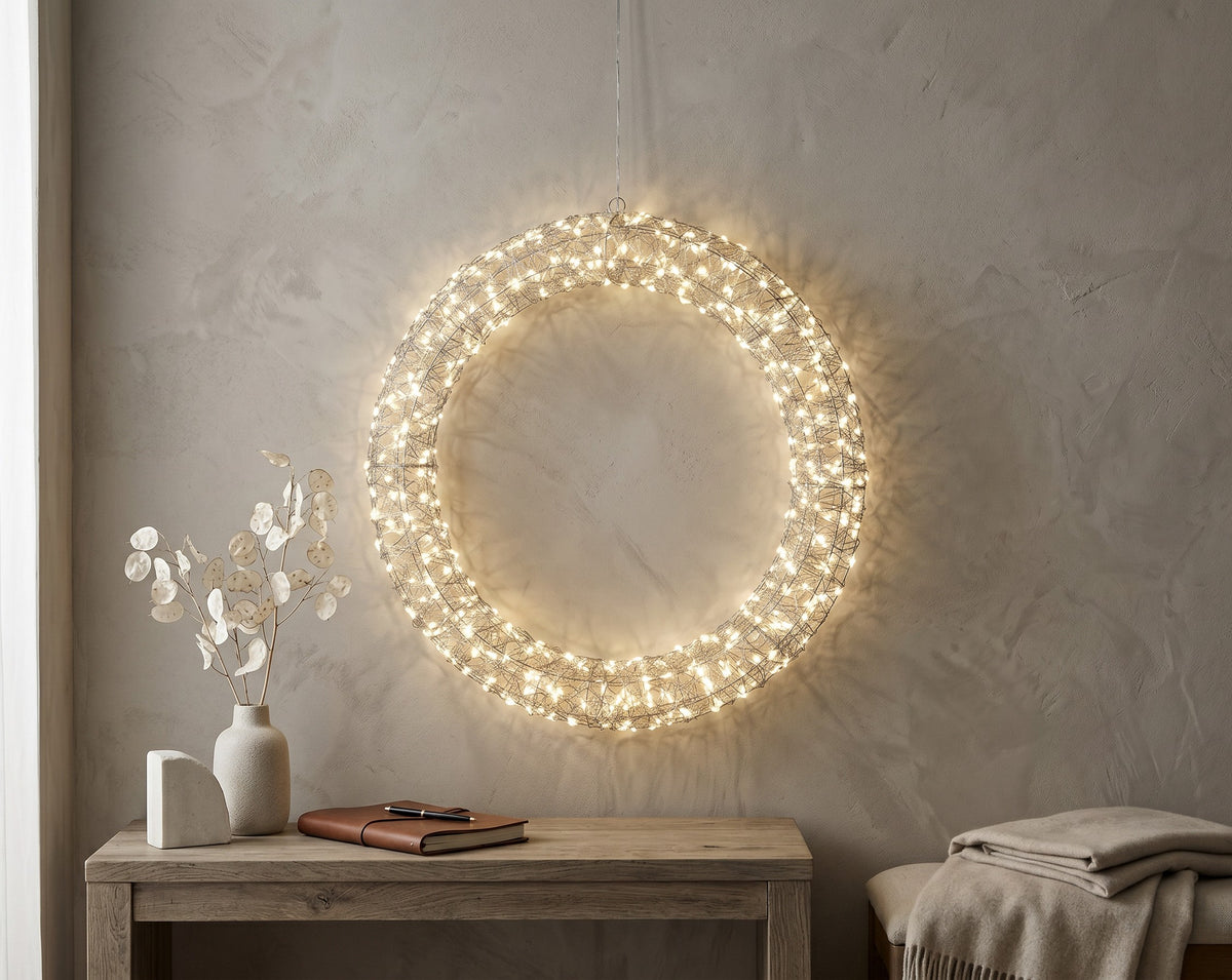 Wianek LED Micro 58 cm – srebrny