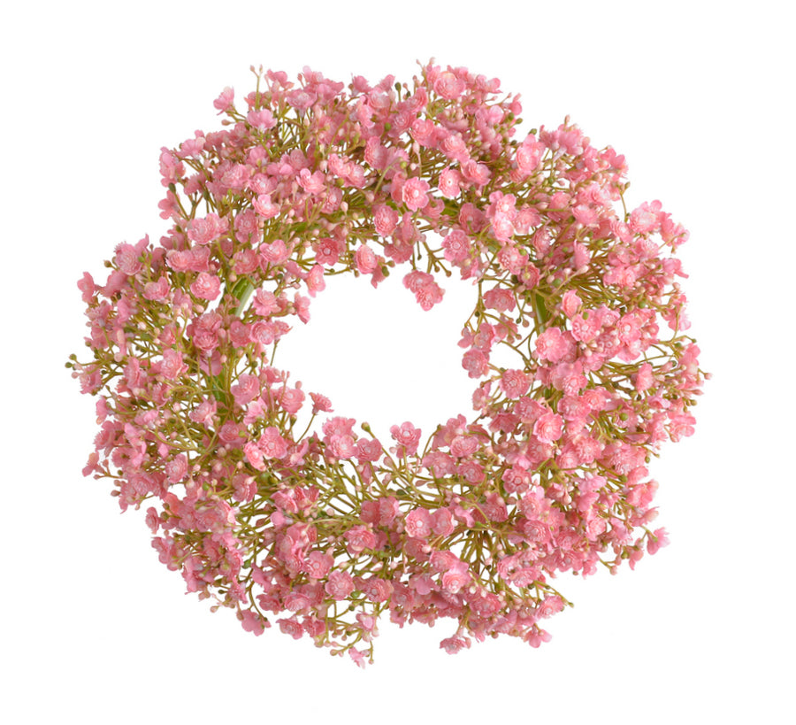 Wianek gipsówka 33 cm różowy