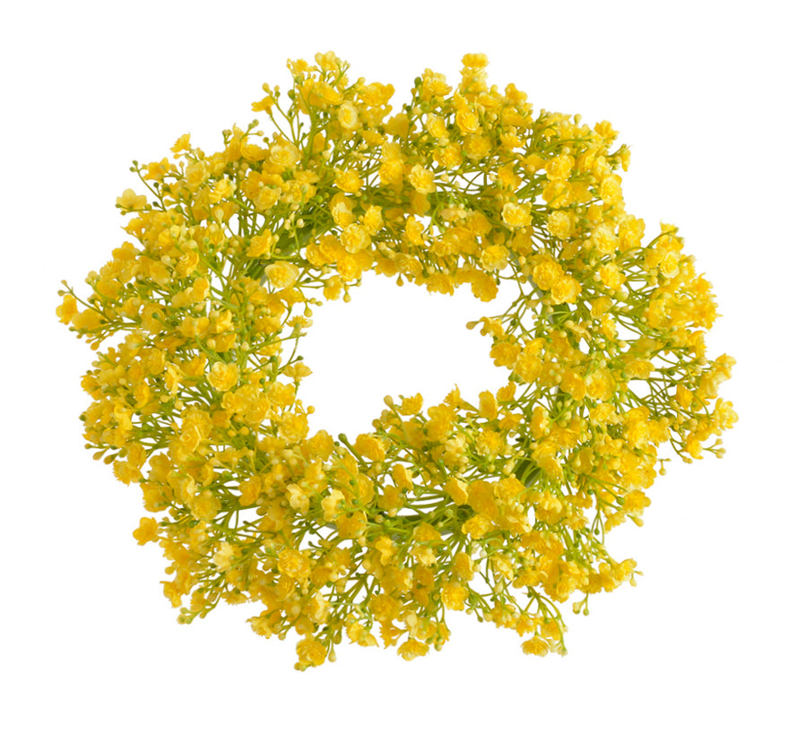 Wianek gipsówka 33 cm żółty
