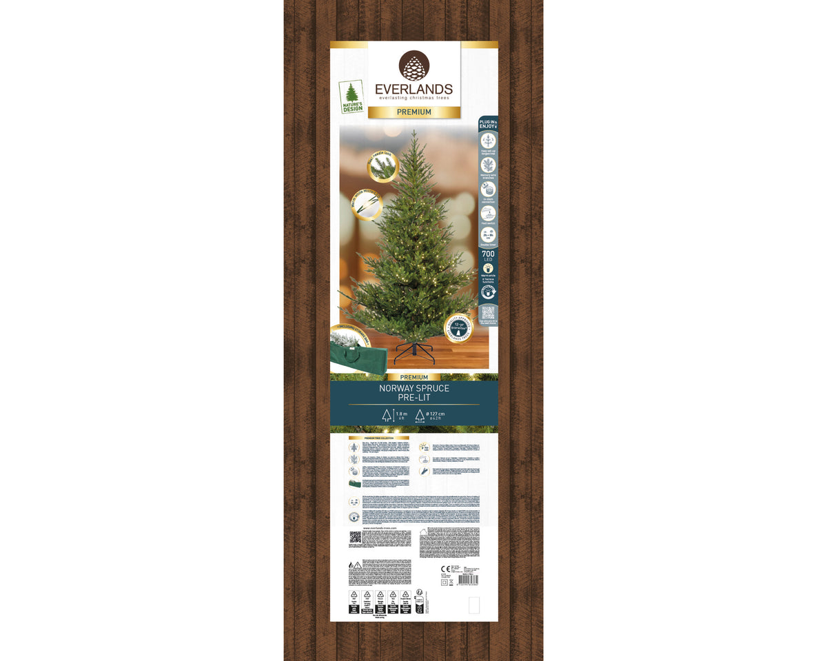 Choinka LED 180 cm Norway Spruce  – ciepłe białe światło