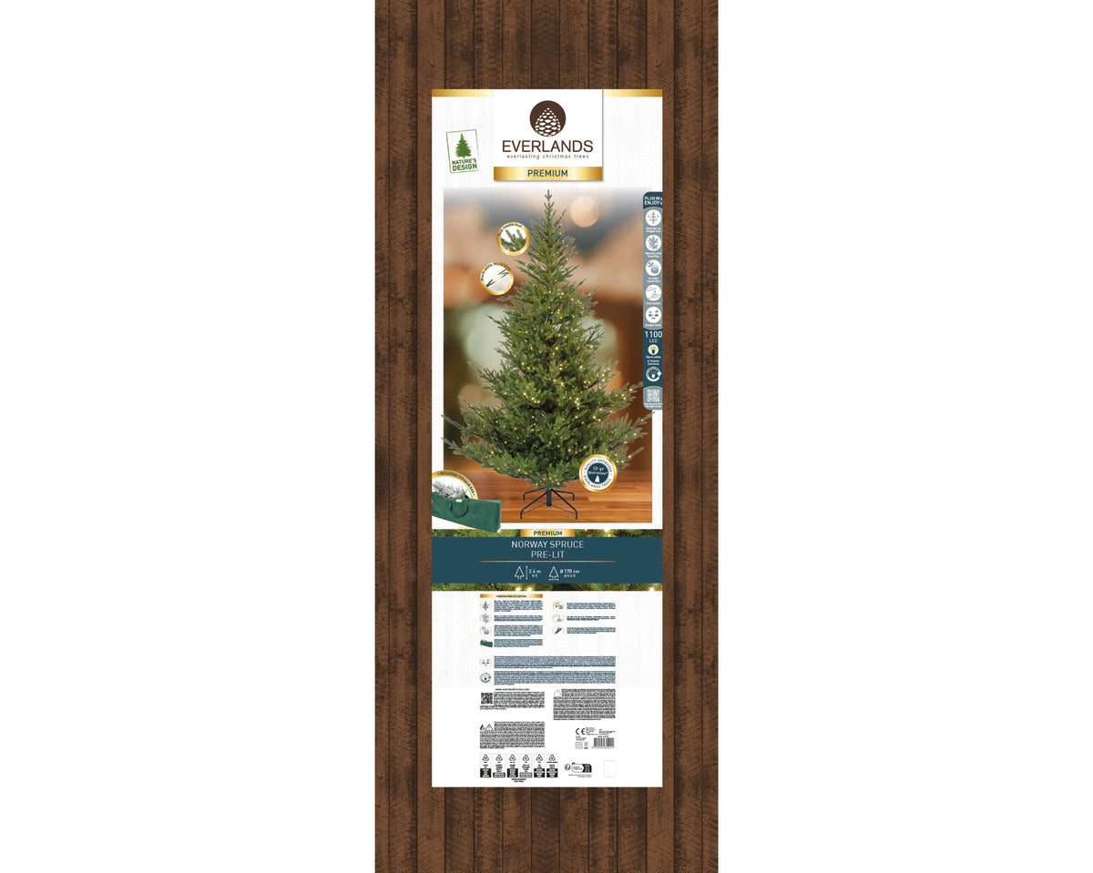 Choinka LED 240 cm Norway Spruce, ciepłe białe światło