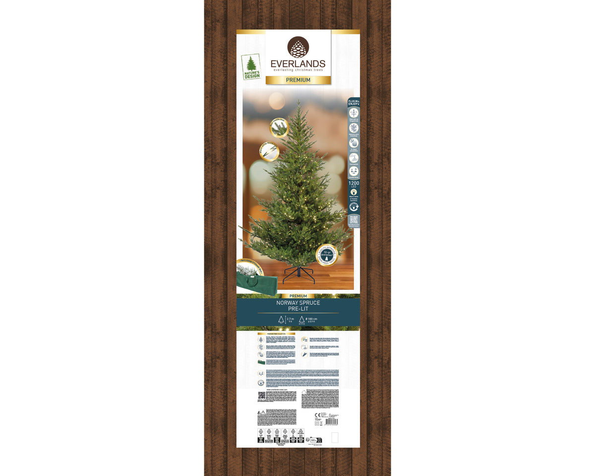Choinka LED 270 cm Norway Spruce, ciepłe białe światło