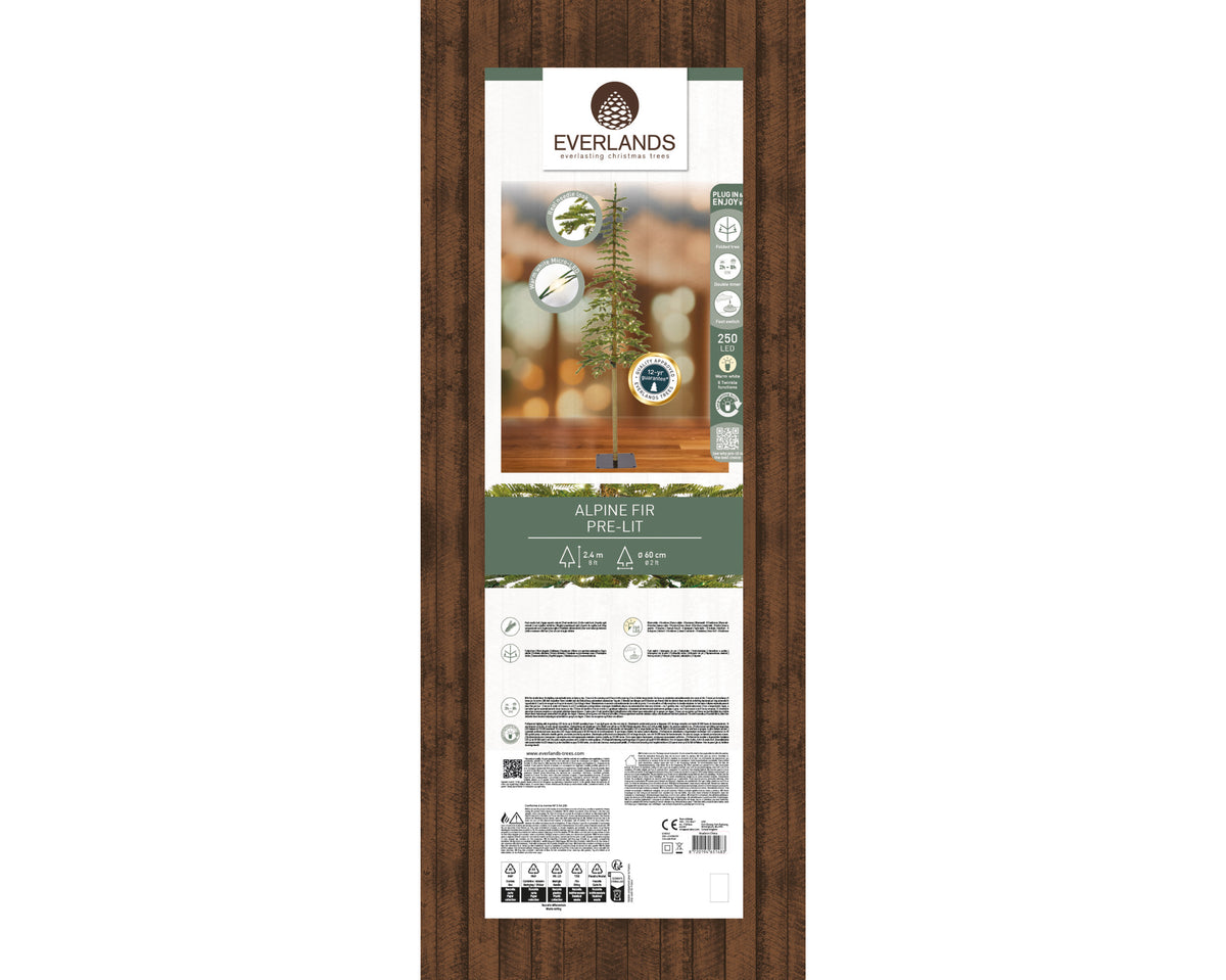 Choinka LED Alpine Fir 240 cm, 8 trybów świecenia