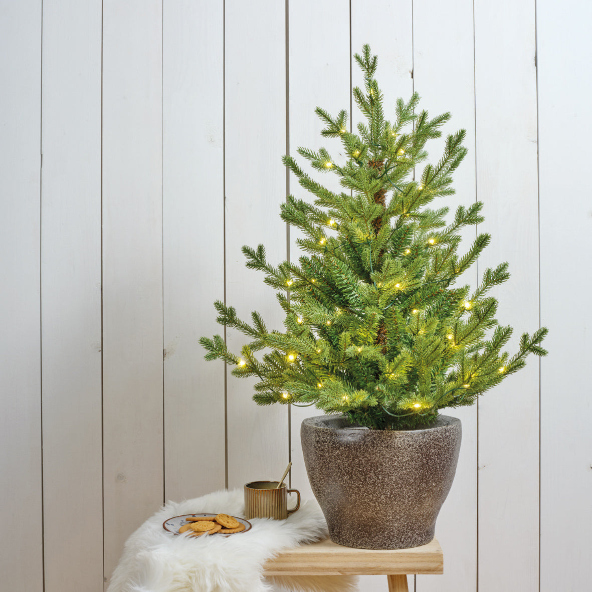 Choinka Doniczkowa Norway 90 cm z 60 mikro LED