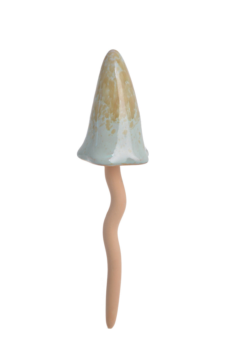 Grzyb ceramiczny błękitny z ruchomym kapeluszem 29 cm