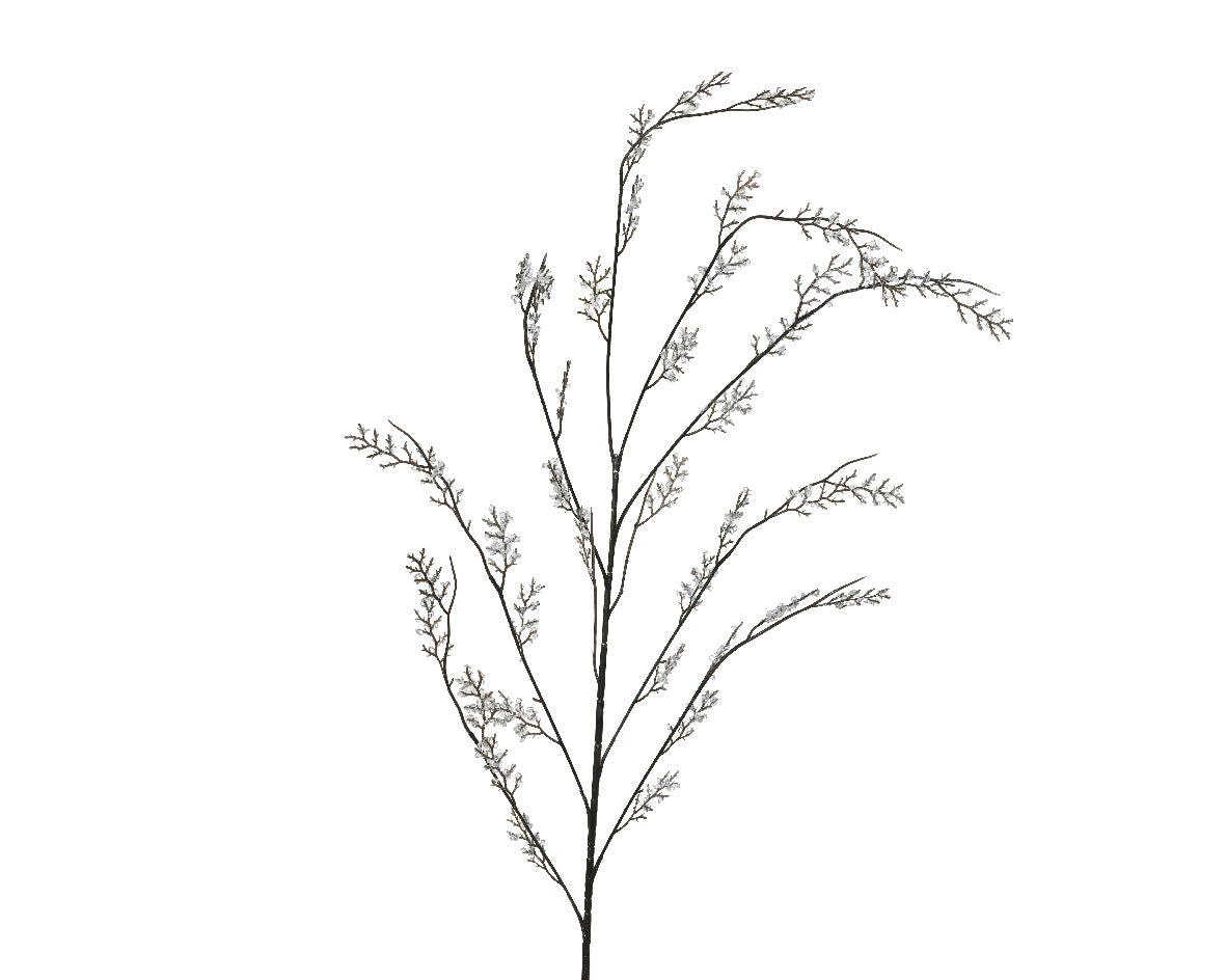gałązka z perełkami – 119 cm, biała, efekt lodu