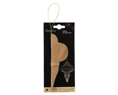 Papierowa ozdoba "Cebulka" wisząca 15 cm brązowa