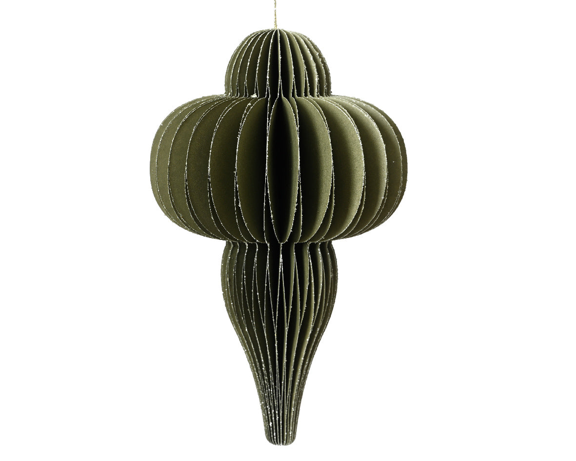 Papierowa ozdoba "Cebulka" wisząca 15 cm zielony