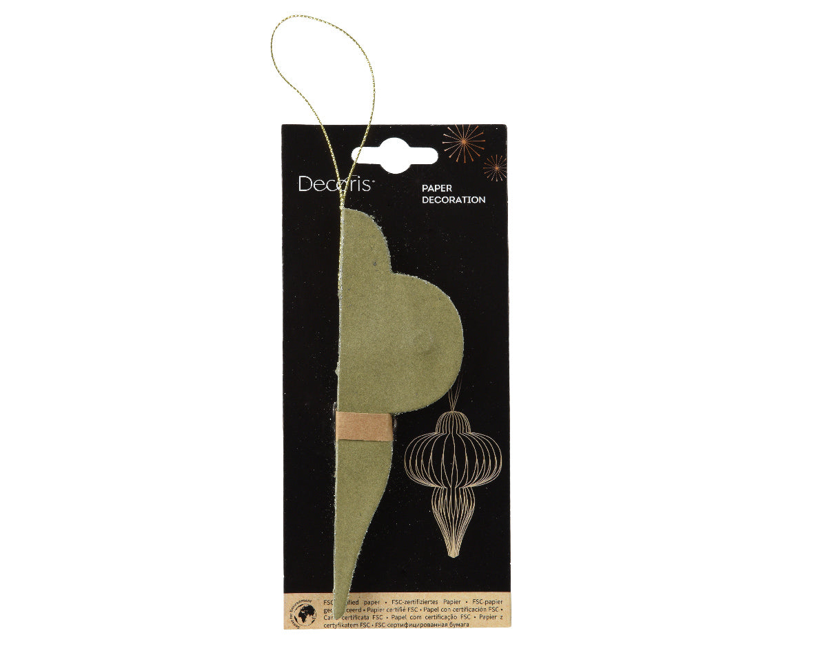 Papierowa ozdoba "Cebulka" wisząca 15 cm zielony