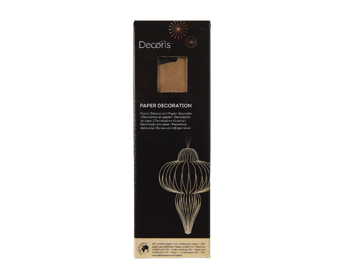 Papierowa ozdoba "Cebulka" wisząca 20 cm brązowa