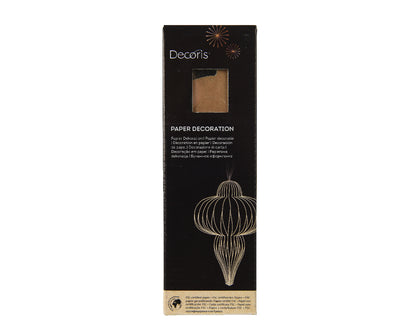 Papierowa ozdoba "Cebulka" wisząca 20 cm brązowa