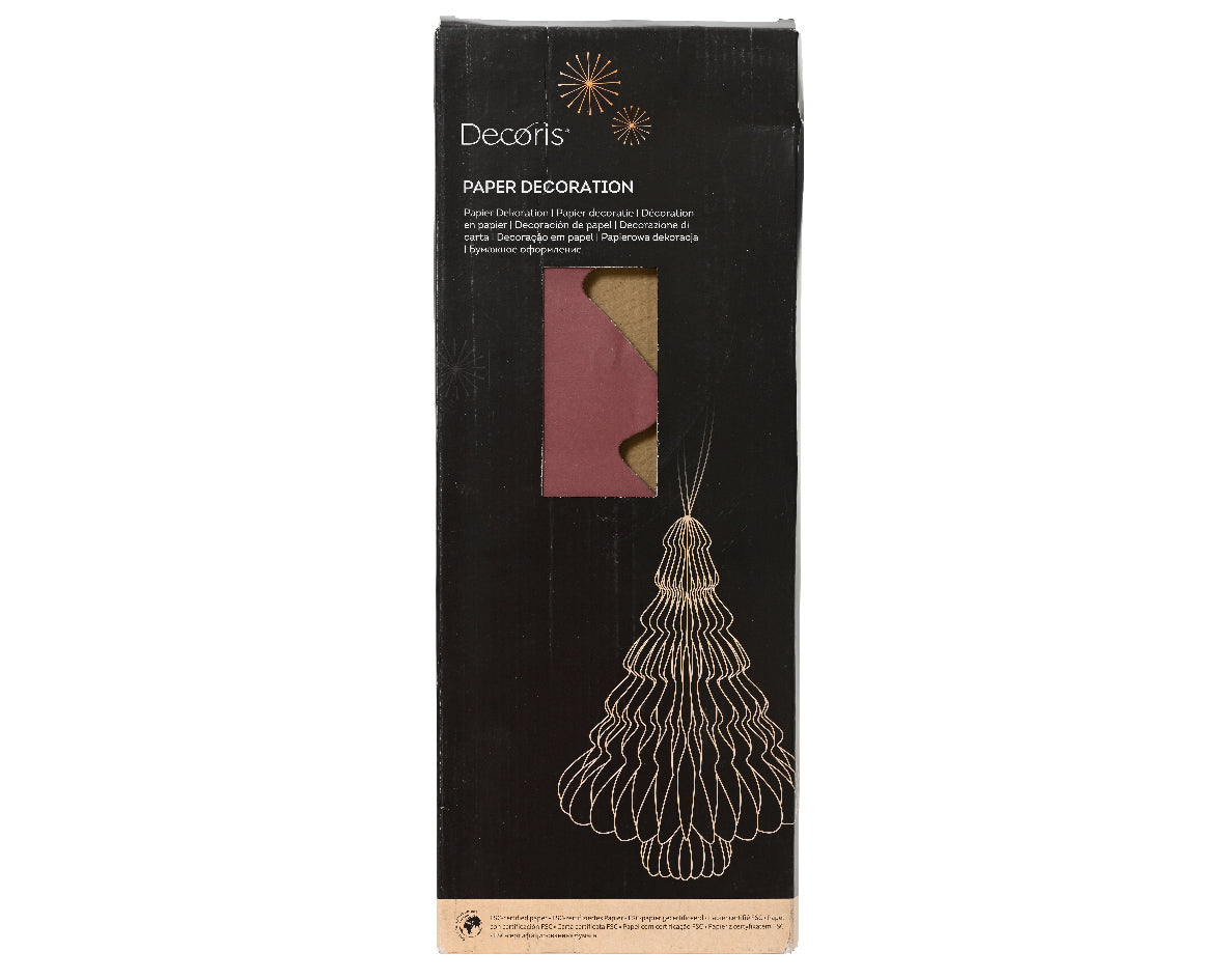 Papierowa choinka 40 cm bordowa XXL