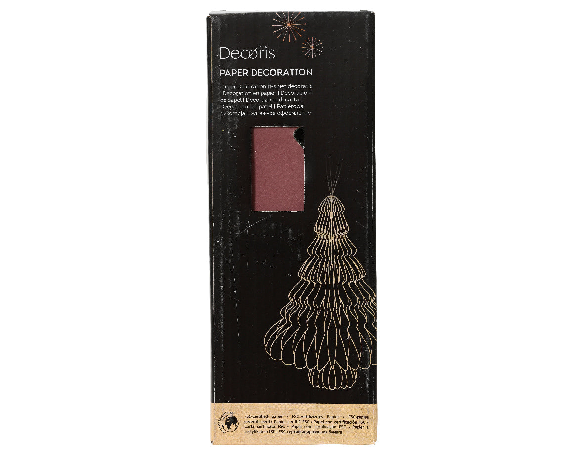 Papierowa choinka 20 cm bordowa
