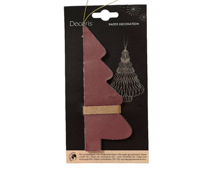 Papierowa choinka 15 cm bordowa