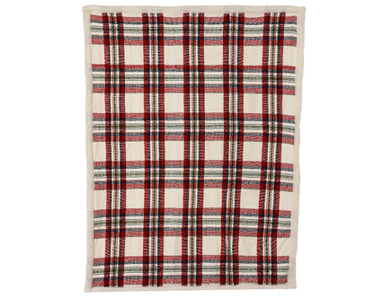 Koc w kratę 170 × 130 cm – miękki i przytulny