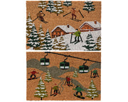 Wycieraczka prostokątna 60 × 40 cm – motyw narciarzy