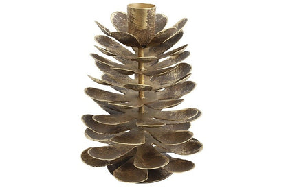 Świecznik szyszka sosny L – brązowy, 15 cm